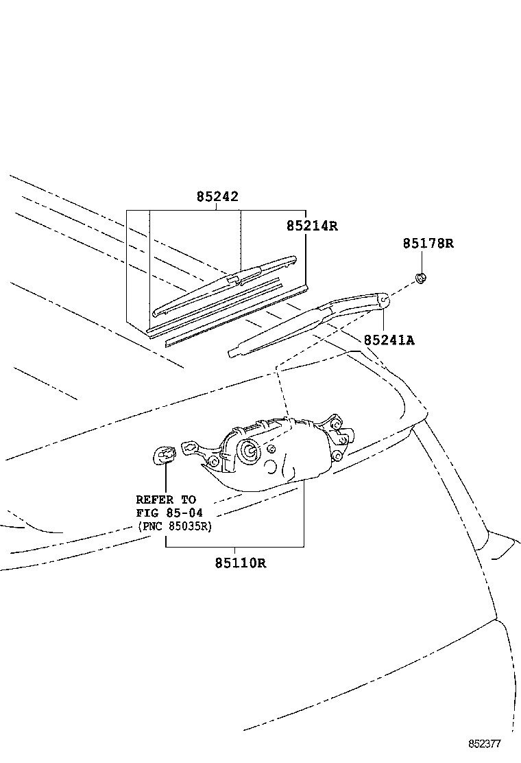 TOYOTA 8524260100 - Щетка стеклоочистителя parts5.com