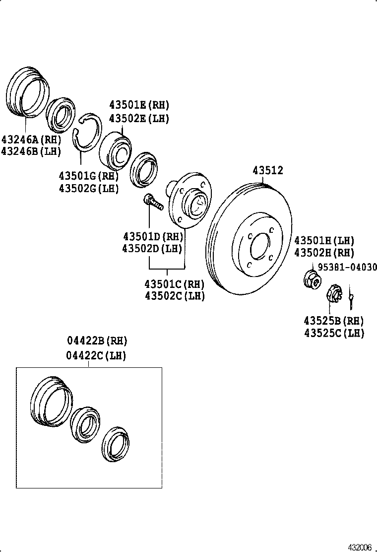 TOYOTA 90521-77001 - Комплект колесен лагер parts5.com