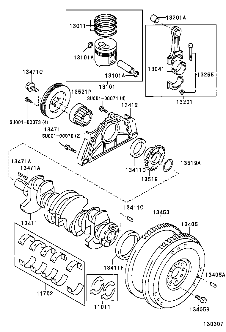 TOYOTA SU001-00060 - Anillo retén, cigüeñal parts5.com