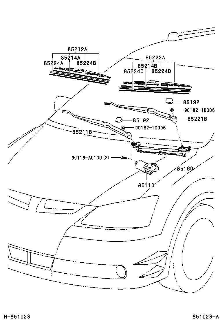 TOYOTA 85222-01010 - Limpiaparabrisas parts5.com
