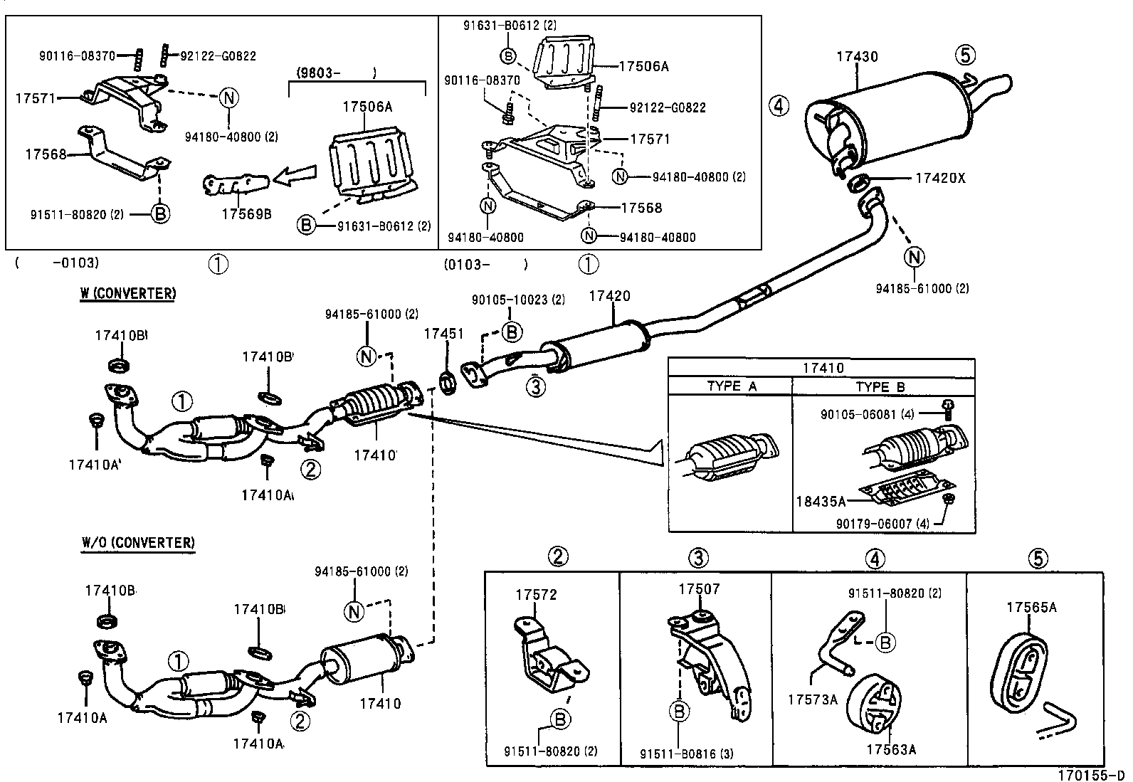 TOYOTA 17565-20050 - Lagerbuchse, Stabilisator parts5.com