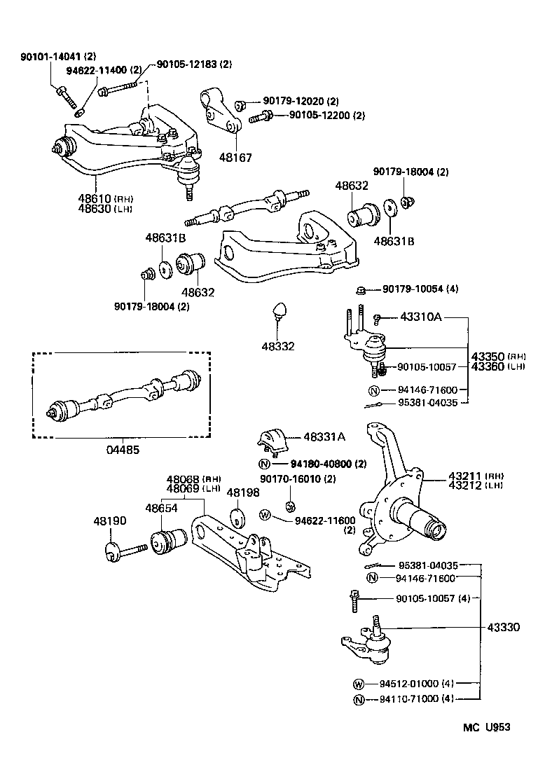 Daihatsu 9538104035 - Kerékcsapágy készlet parts5.com