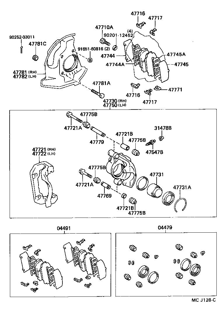 TOYOTA 04491-26250 - Σετ τακάκια, δισκόφρενα parts5.com