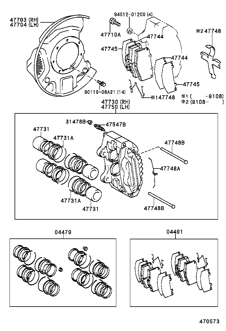 TOYOTA 04491-35240 - Тормозные колодки, дисковые, комплект parts5.com