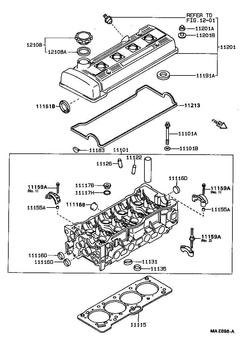 TOYOTA 11115-16130 - Garnitura, chiulasa parts5.com