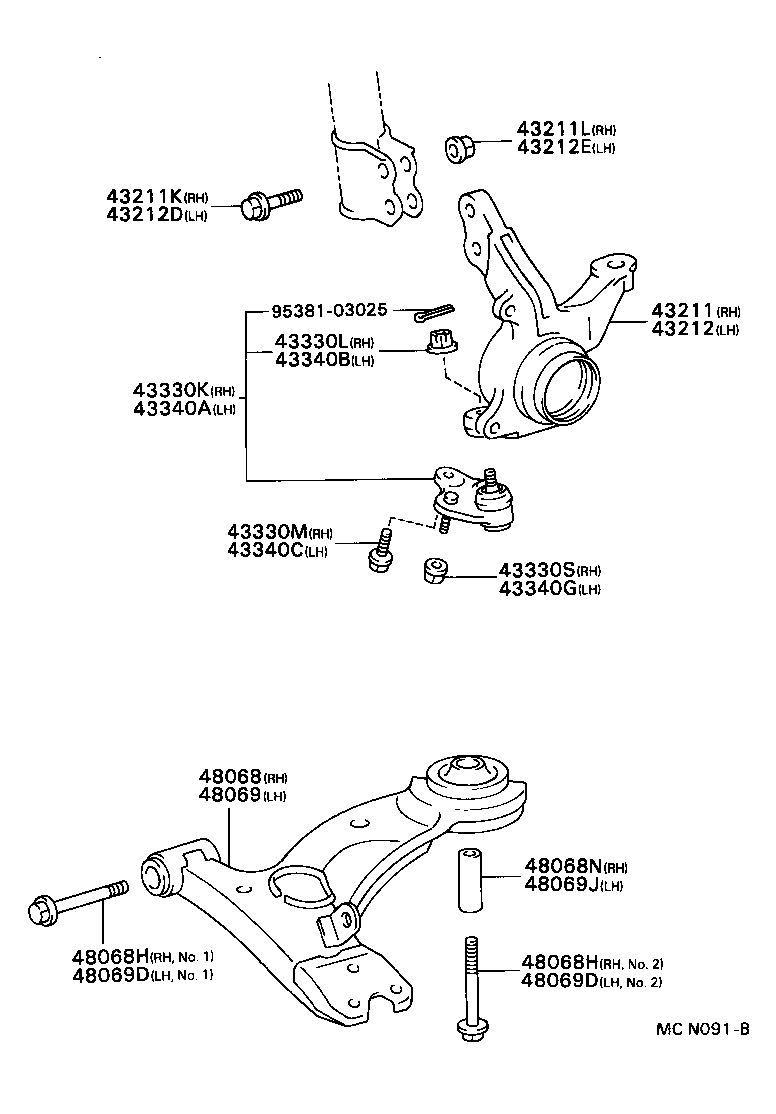 TOYOTA 48068-20260 - Bugi kolu, tekerlek bağlantısı parts5.com