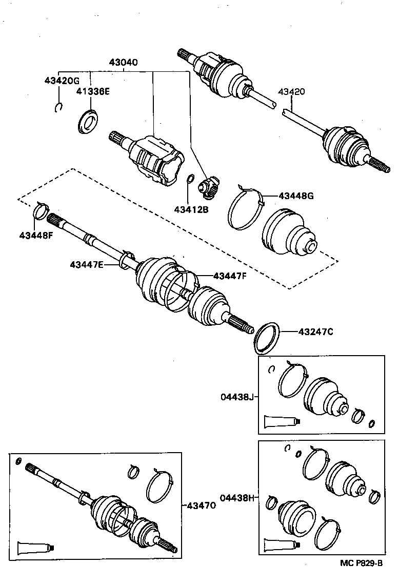 TOYOTA 43420-20121 - Joint Kit, drive shaft parts5.com