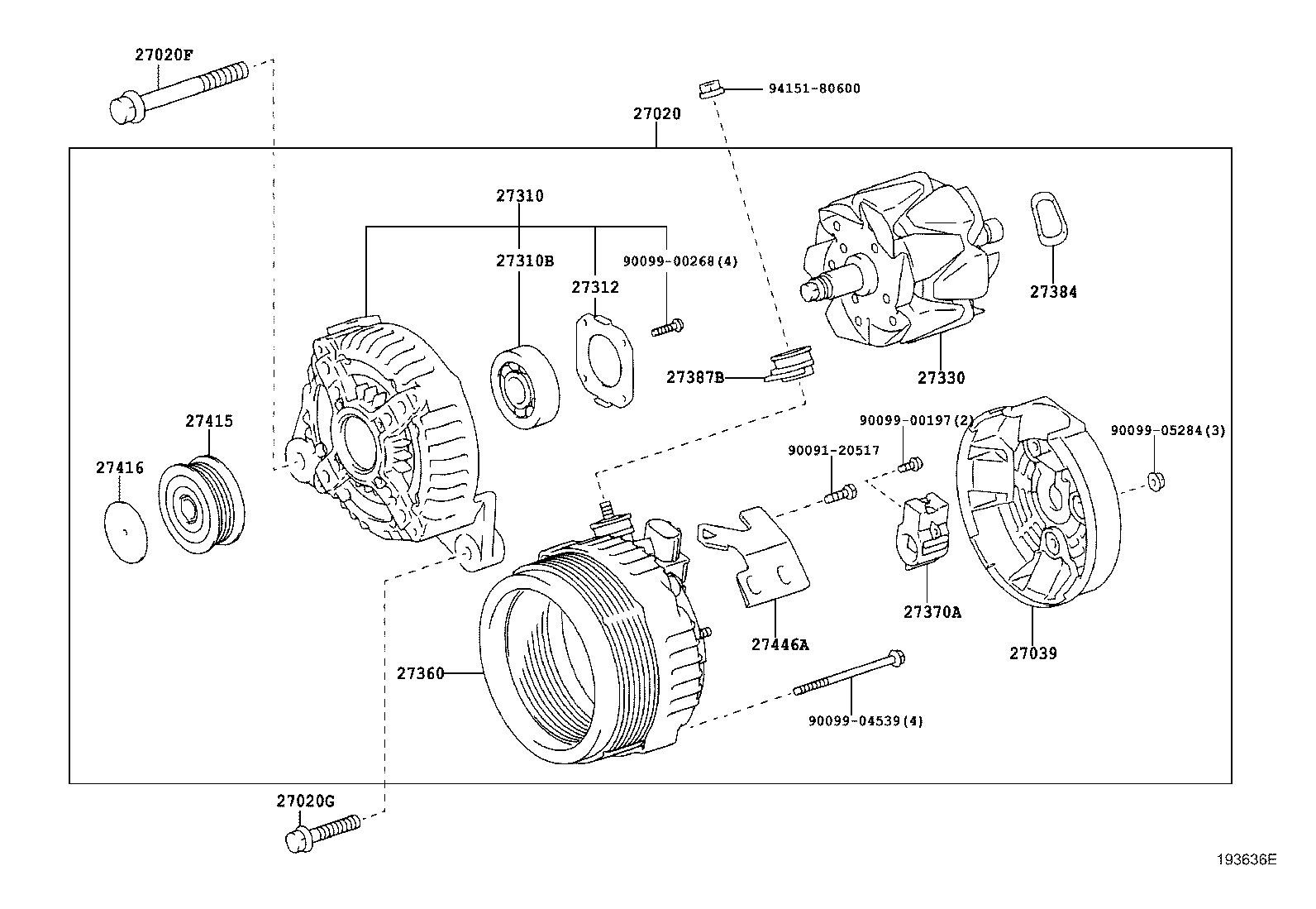 TOYOTA 2706028380 - Polea, alternador parts5.com