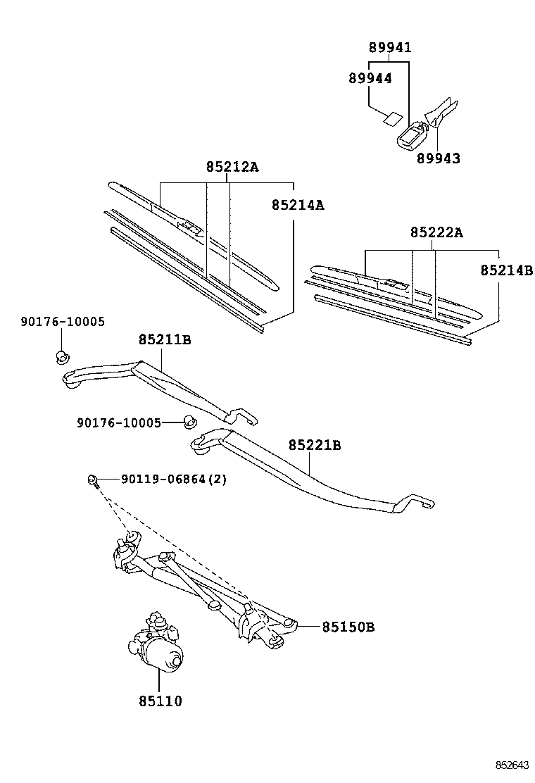 TOYOTA 8522233270 - Stieracia liżta parts5.com