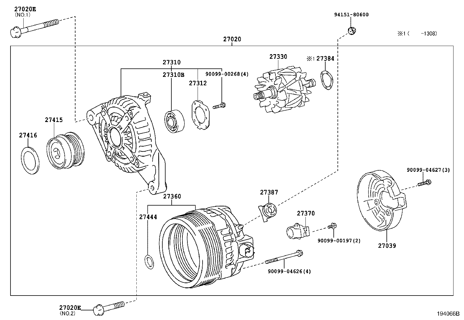 TOYOTA 27415-0W021 - Polea, alternador parts5.com