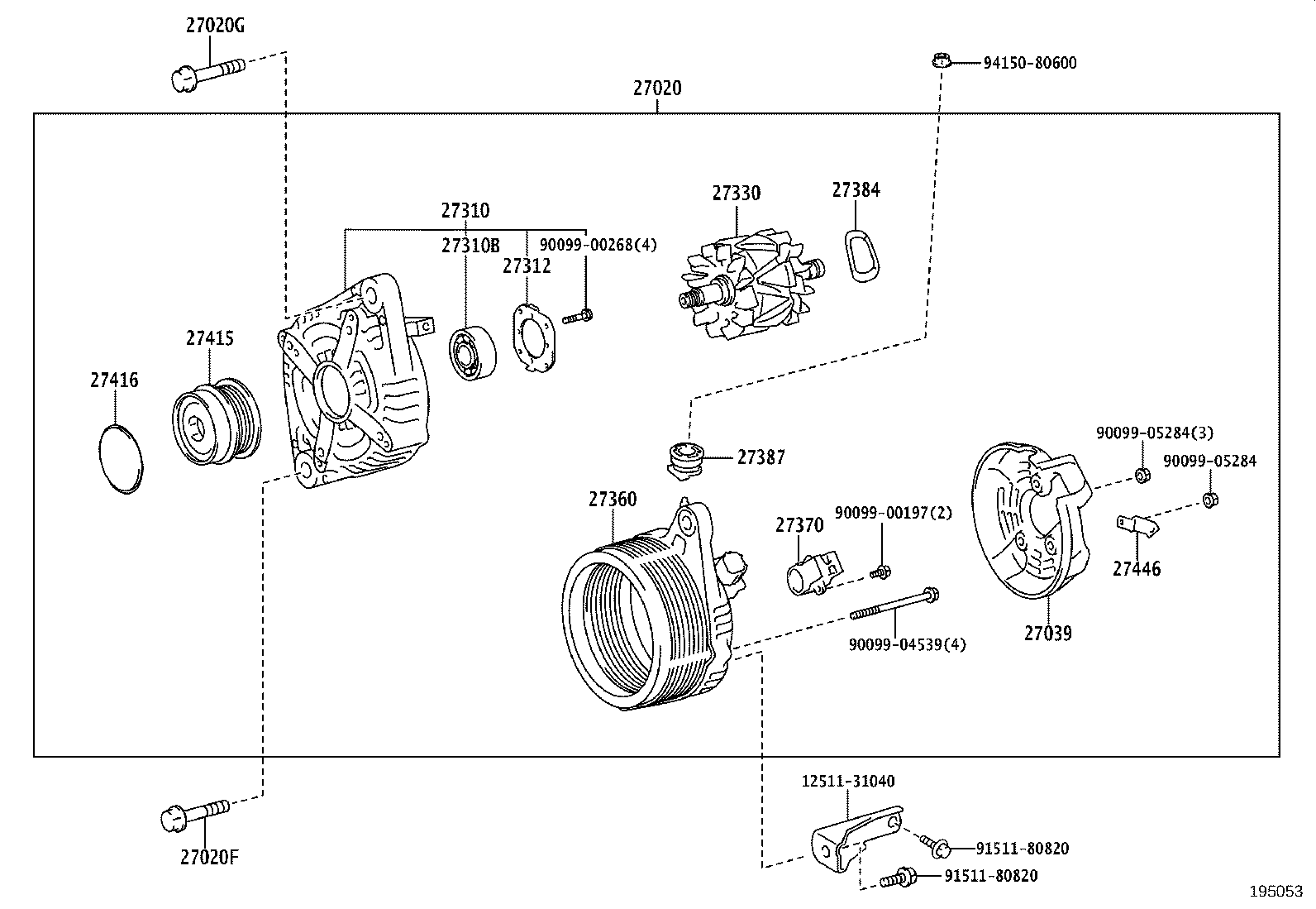 TOYOTA 27415-0W131 - Alternatör kasnağı parts5.com