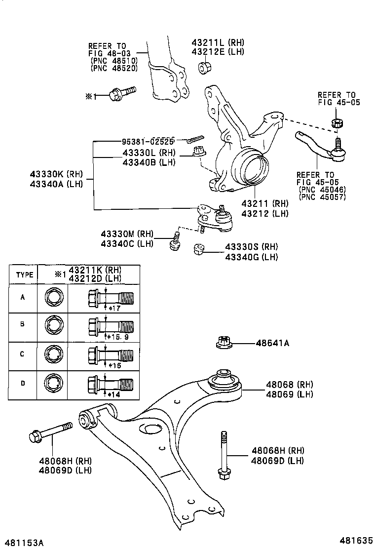 TOYOTA 48069-05070* - Řídicí páka, zavěšení kol parts5.com