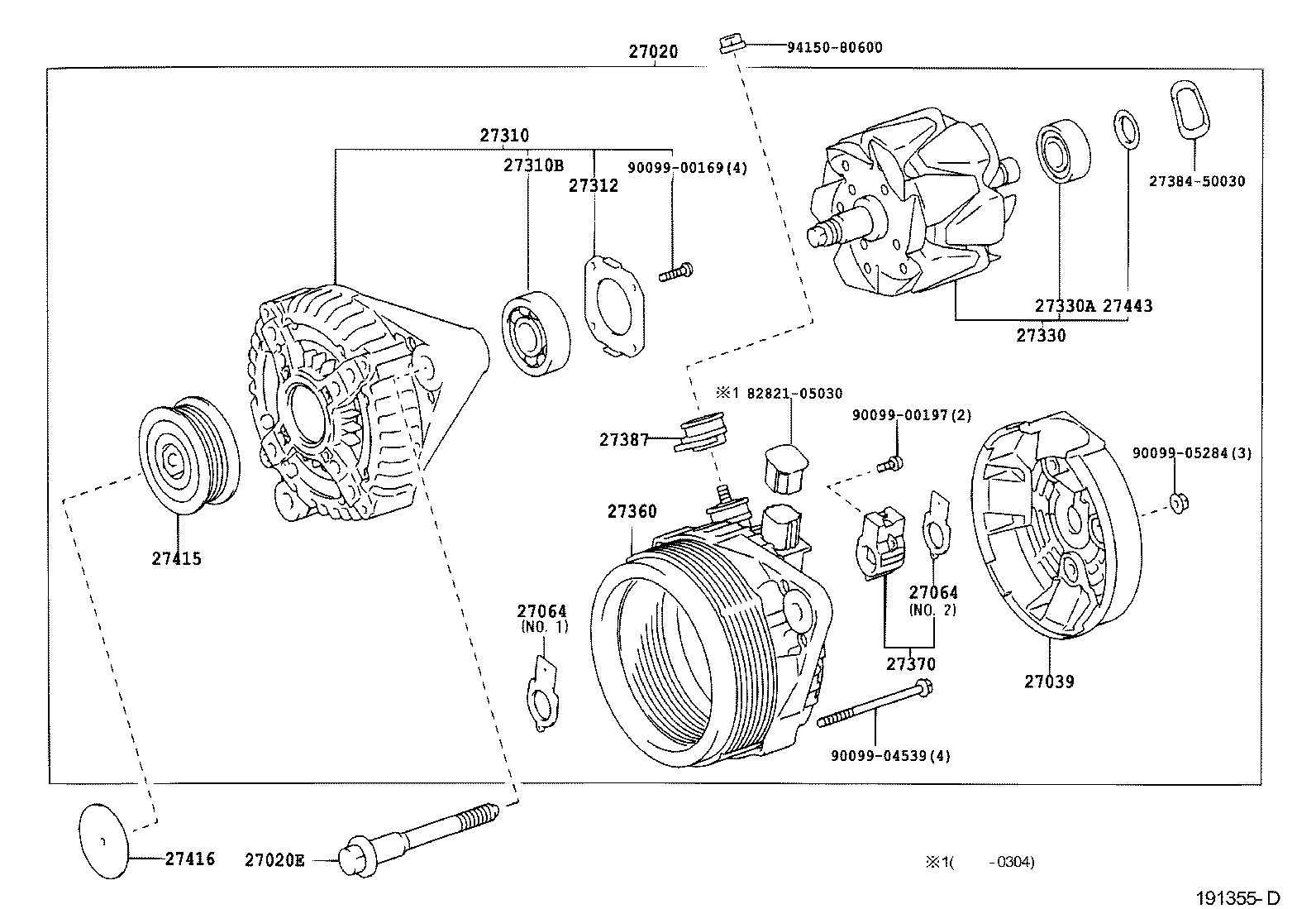 TOYOTA 27060-27040 - Alternateur parts5.com