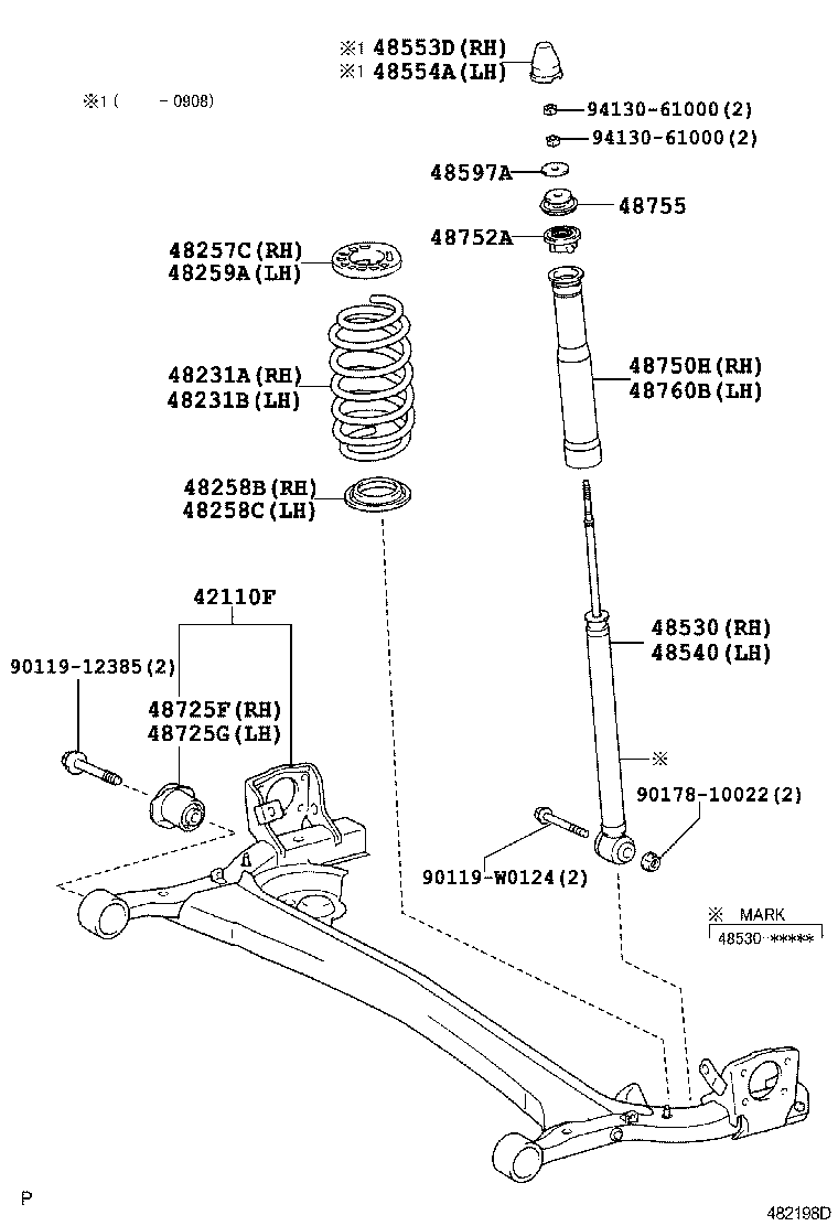 TOYOTA 487500D050 - Прахозащитен комплект, амортисьор parts5.com