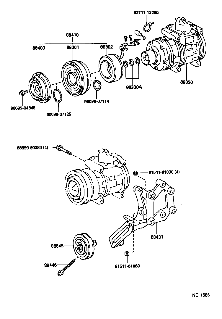 TOYOTA 88320-60580 - Kompresor, klimatyzacja parts5.com