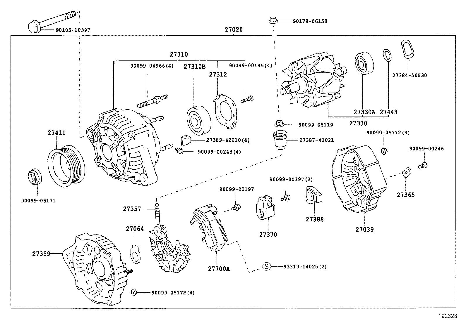 TOYOTA 2706066070 - Alternator parts5.com