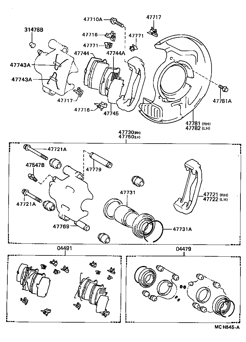 TOYOTA 0449132340 - Fékbetétkészlet, tárcsafék parts5.com