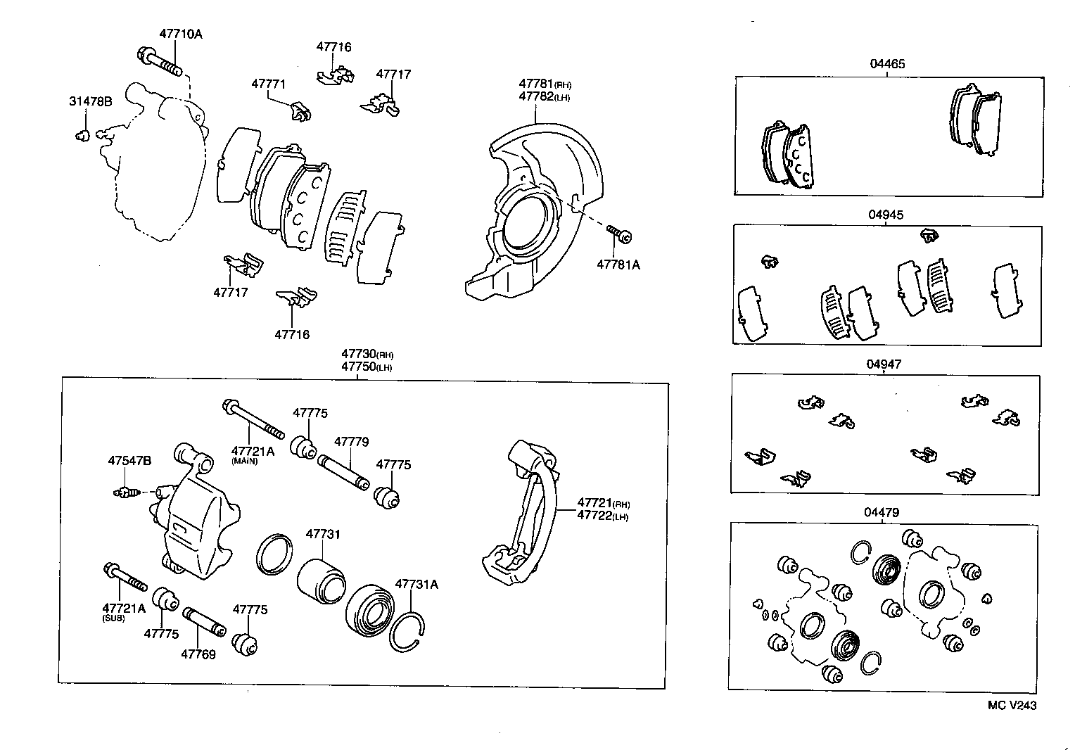 TOYOTA 04465-10040 - Fékbetétkészlet, tárcsafék parts5.com