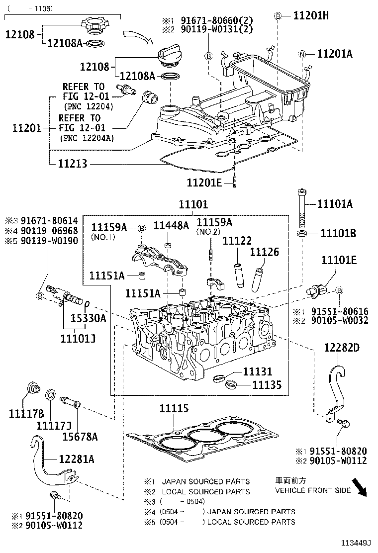 TOYOTA 11115-40060 - Φλάντζα, κεφαλή κυλίνδρου parts5.com