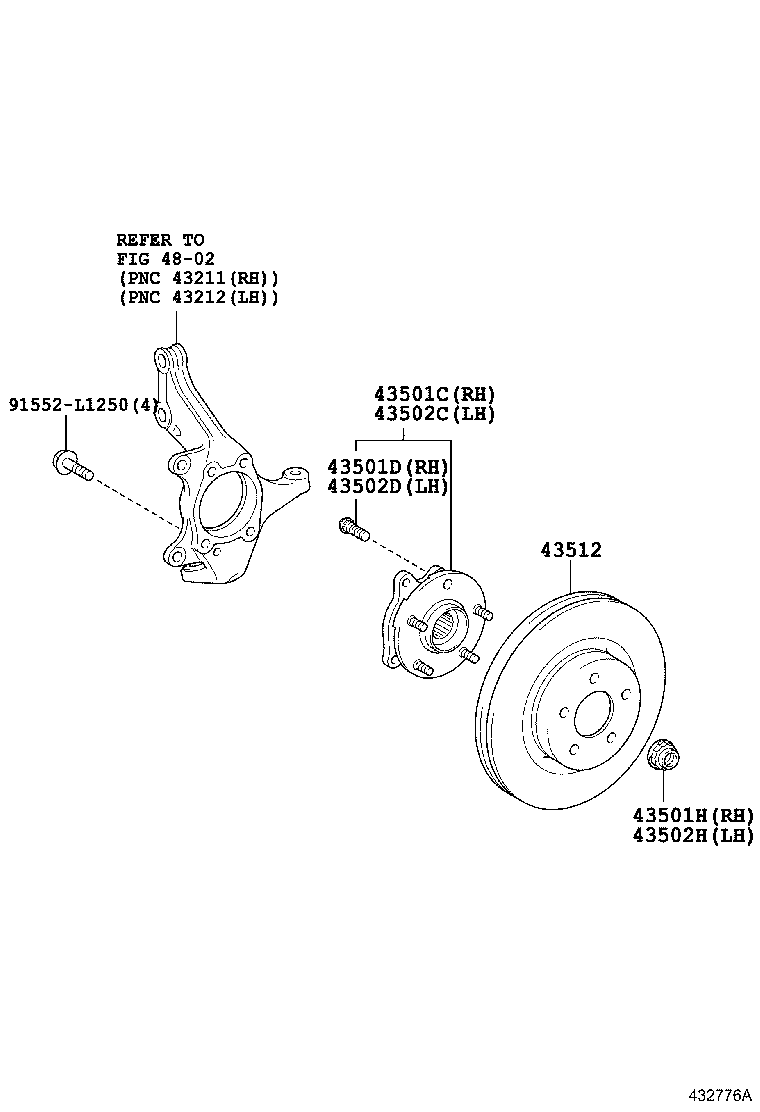 TOYOTA 43550-42020 - Komplet kolesnega lezaja parts5.com