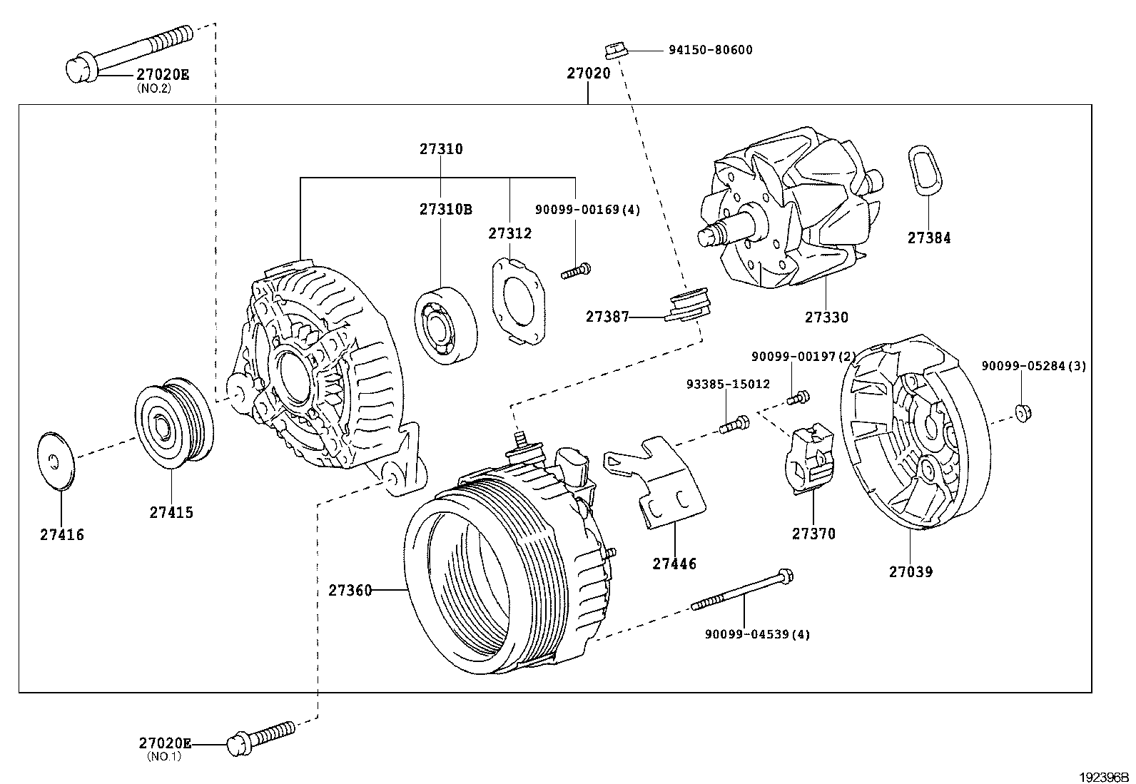 TOYOTA 2706028300 - Alternador parts5.com