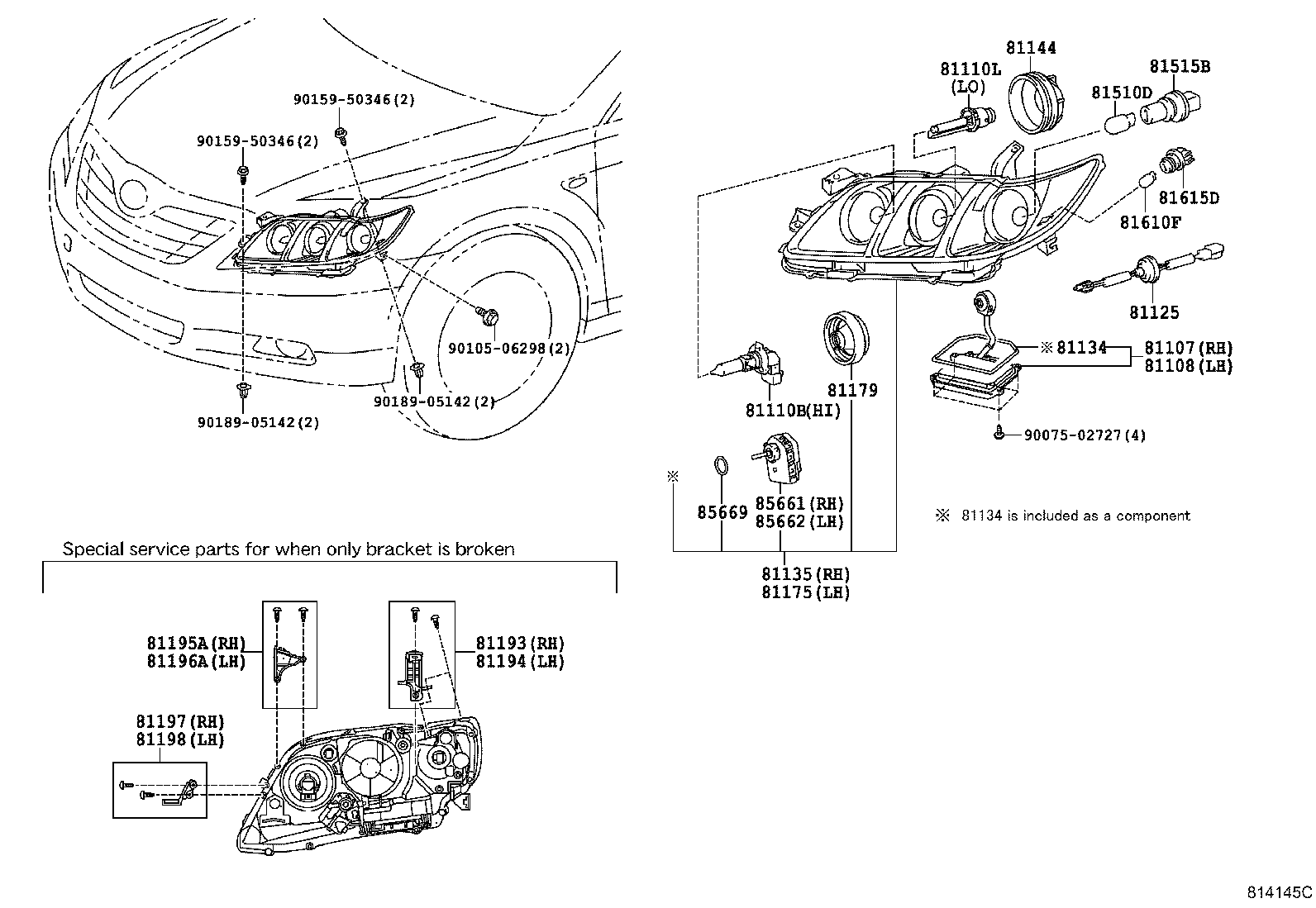 TOYOTA 8110733620 - Bec, far principal parts5.com