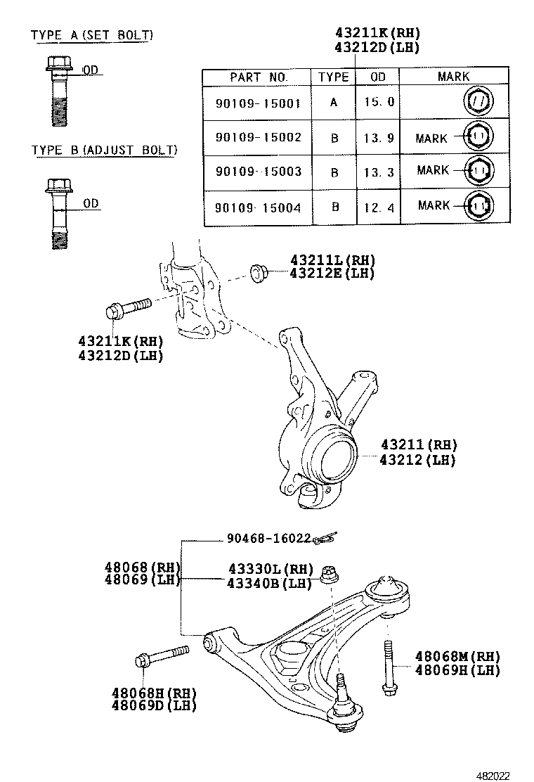 TOYOTA 48068-59145 - Bugi kolu, tekerlek bağlantısı parts5.com