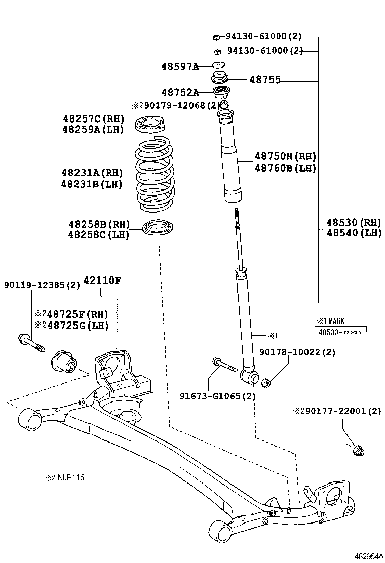 TOYOTA 4875052110 - Прахозащитен комплект, амортисьор parts5.com