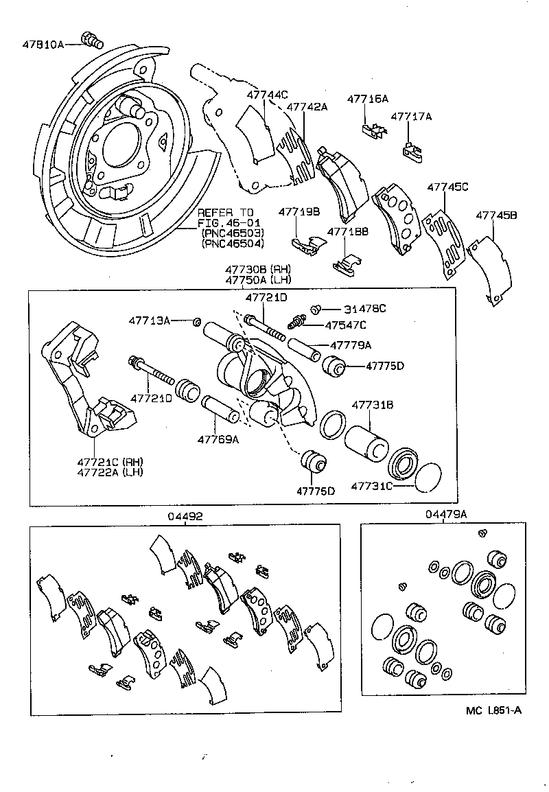 TOYOTA 0449233020 - Fékbetétkészlet, tárcsafék parts5.com