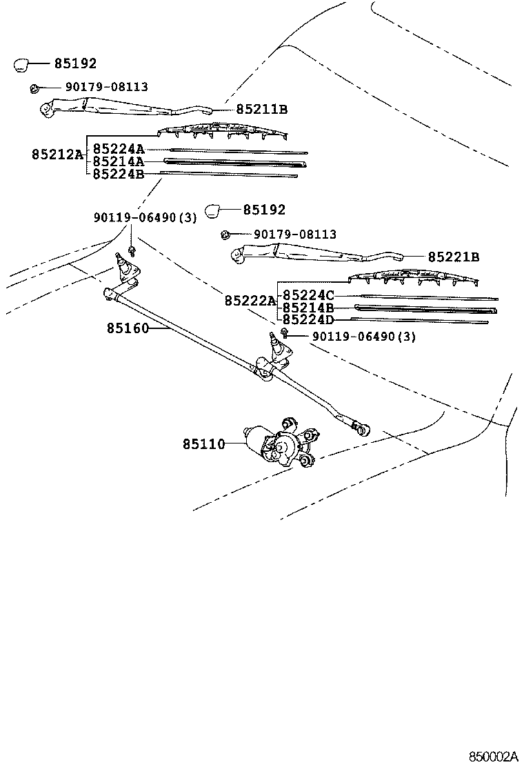 TOYOTA 85212-60090 - Перо на чистачка parts5.com