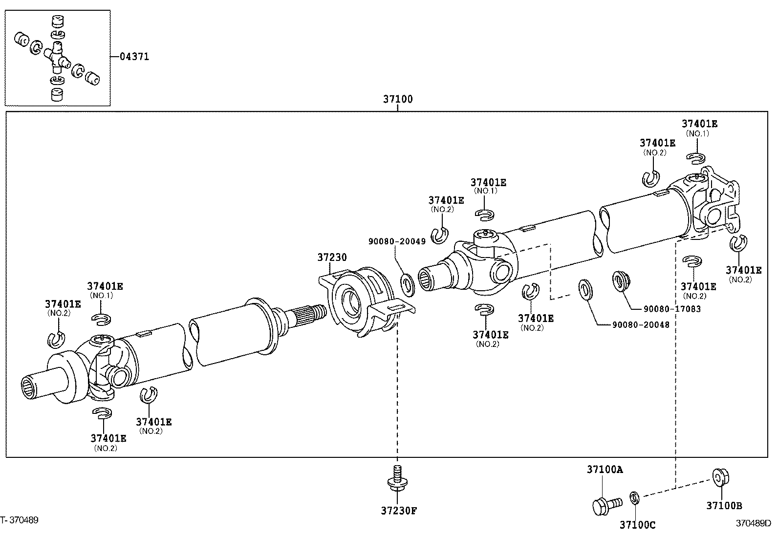 TOYOTA 04371-0K081 - Zgib, kardanska gred parts5.com