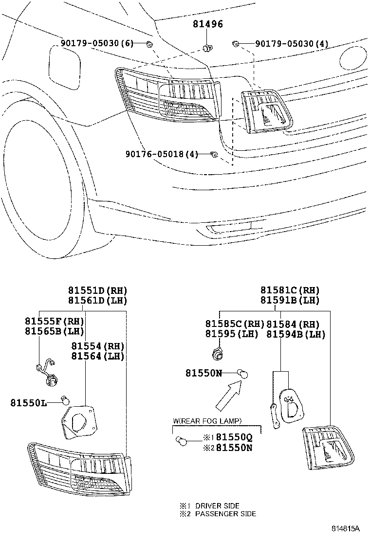 TOYOTA 90981-WF003 - Bec, lumina ceata / frana parts5.com