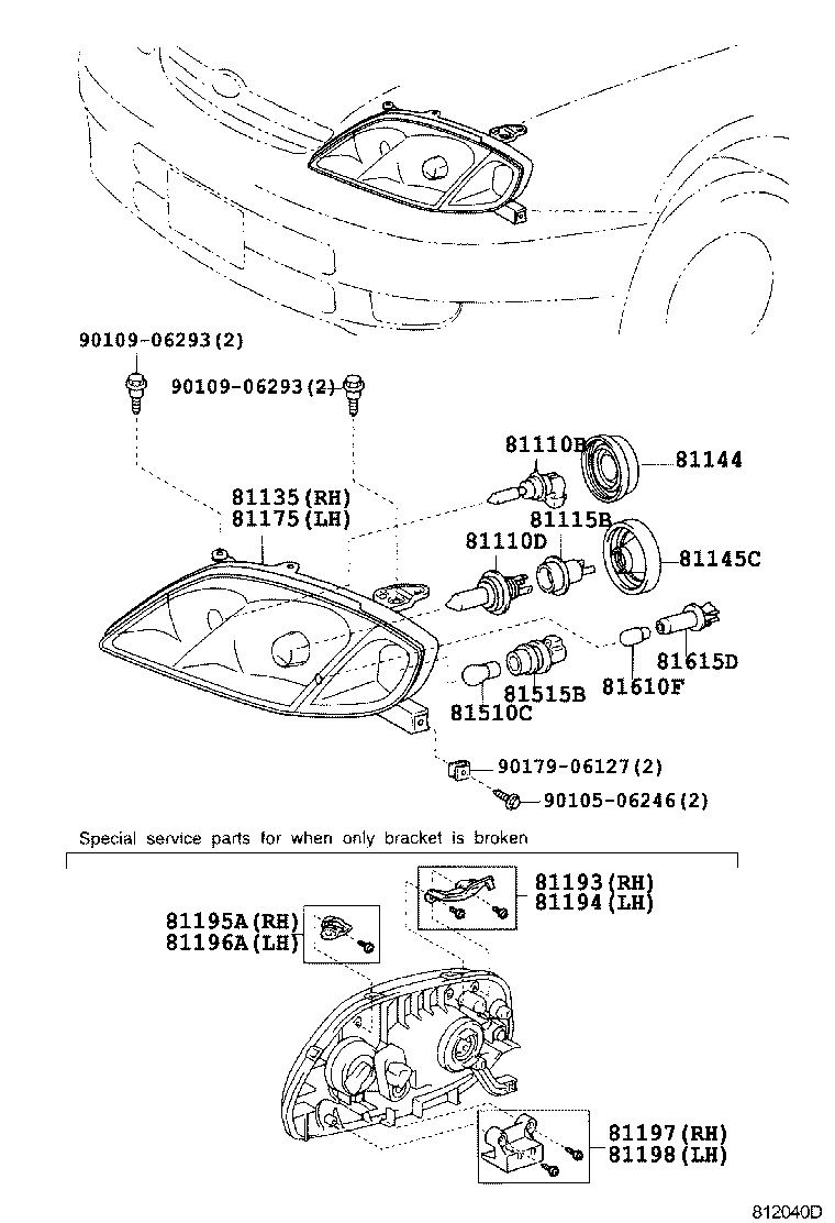 TOYOTA 90981WD010 - Bec incandescent, bec lumina zi parts5.com