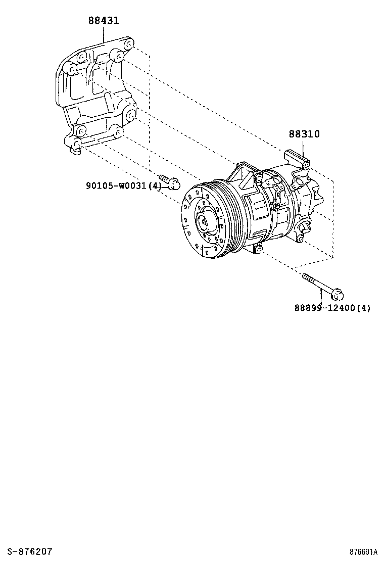 TOYOTA 88310-0F021 - Kompressor, Klimaanlage parts5.com