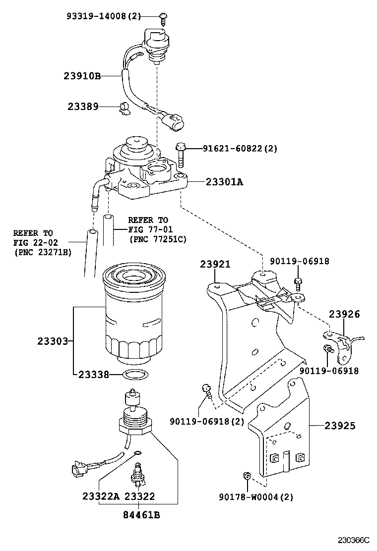 Hino 2330364010 - Fuel filter parts5.com