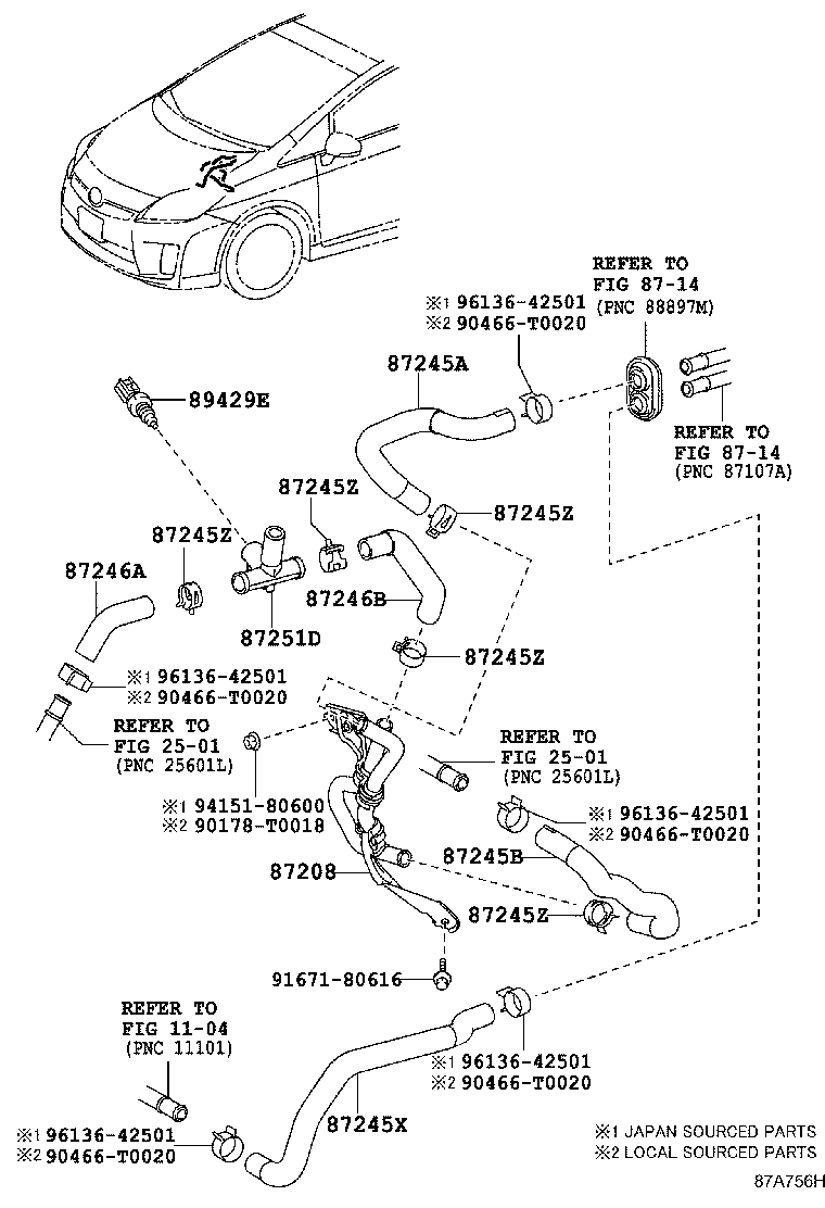 TOYOTA 89429-47010 - Sensor, temperatura del refrigerante parts5.com