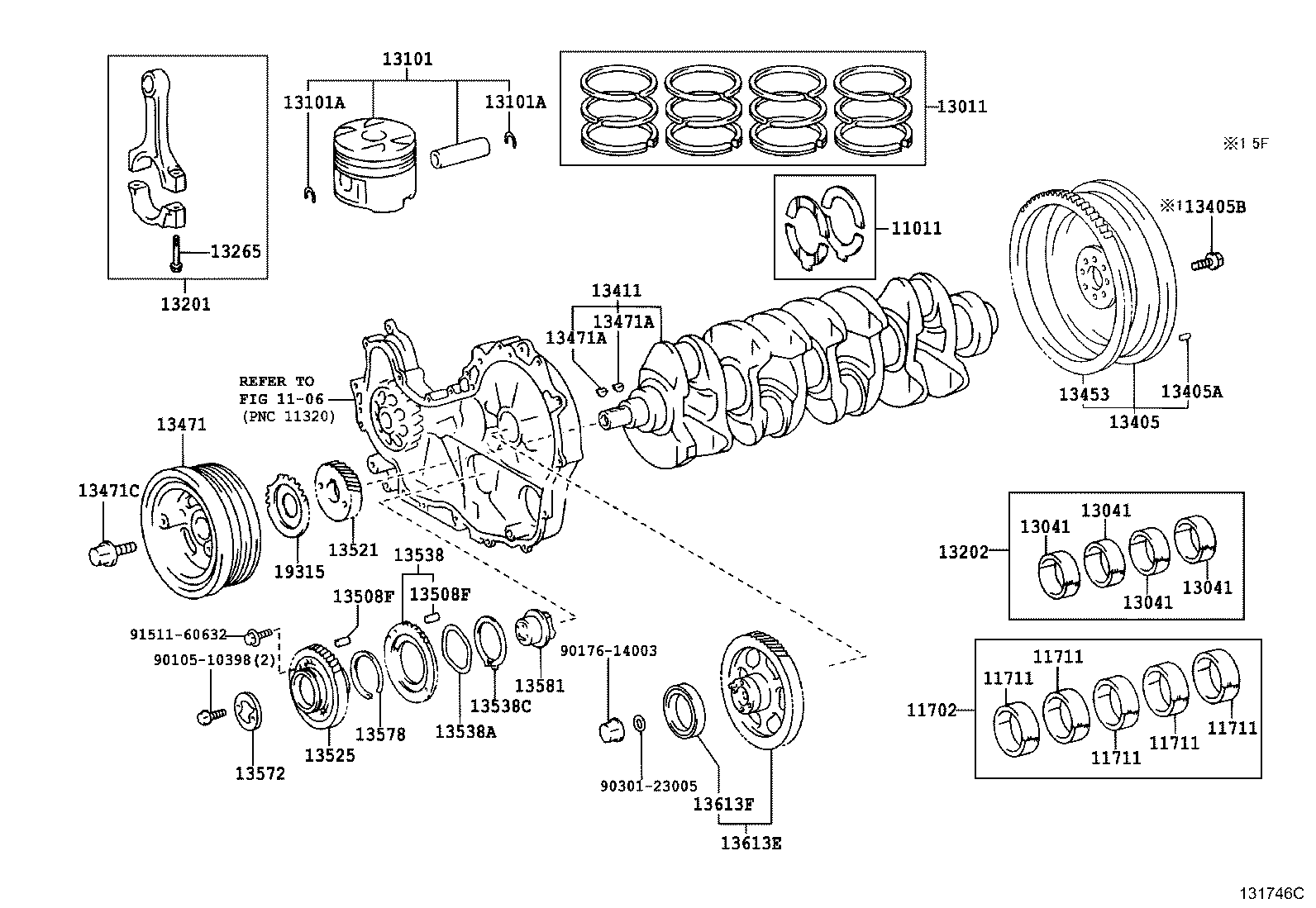 LEXUS 13408-30011 - Τροχαλία ιμάντα, στροφαλοφόρος άξονας parts5.com