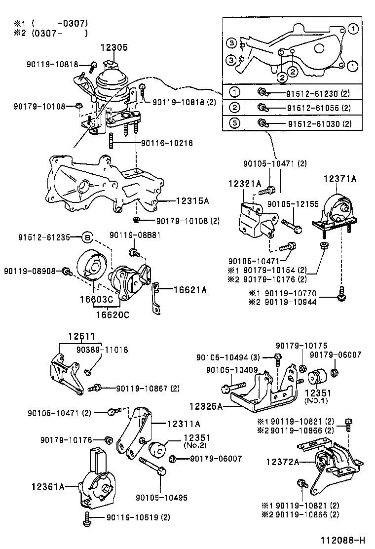 TOYOTA 1236122080 - Soporte, motor parts5.com