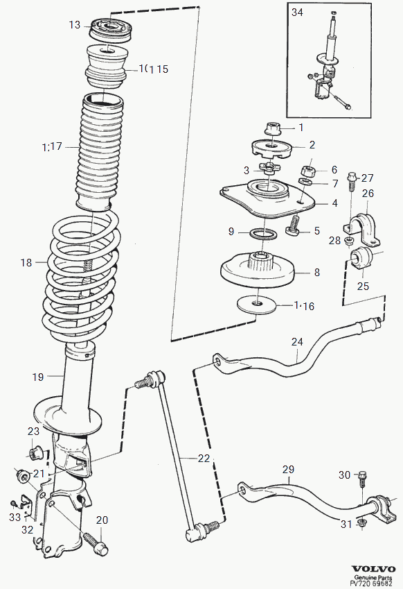 Volvo 30647995 - Drążek / wspornik, stabilizator parts5.com