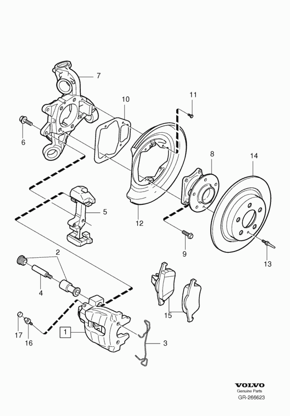 Volvo 985453 - Brake Shoe Set, parking brake parts5.com