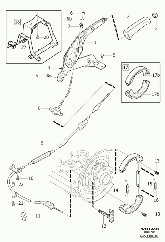 Volvo 31262869 - Komplet zavorne celjusti, rocna zavora parts5.com