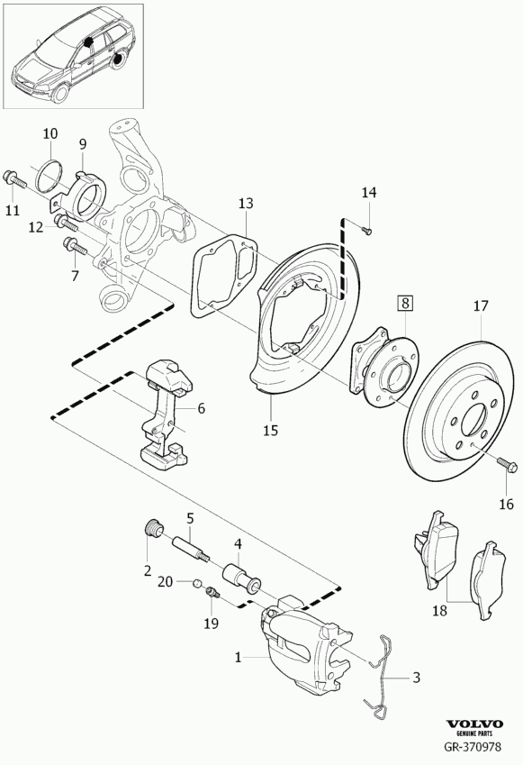 Volvo 30665017 - Führungshülsensatz, Bremssattel parts5.com