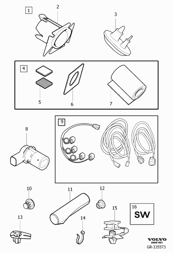 Volvo 30765108 - Sensor, Einparkhilfe parts5.com