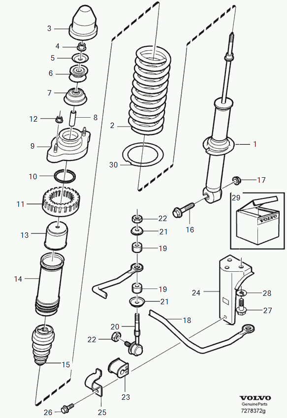 Volvo 30870317 - Yatak burcu, stabilizatör parts5.com