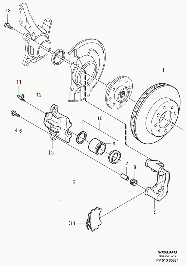 Volvo 8602149 - Soporte, pinza de freno parts5.com