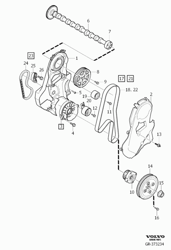 Volvo 31293007 - Simering, arbore cotit parts5.com