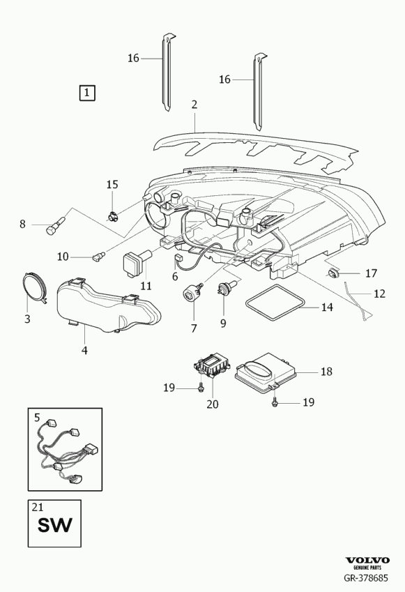 Volvo 30744459 - Sijalica, glavni far parts5.com