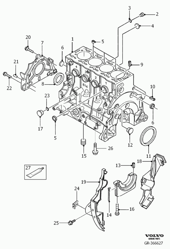 Volvo 30725877 - Уплотняющее кольцо, коленчатый вал parts5.com