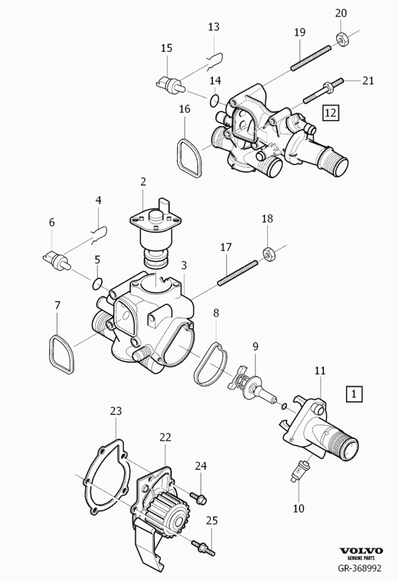 Volvo 3 075 723 5 - Czujnik, temperatura płynu chłodzącego parts5.com