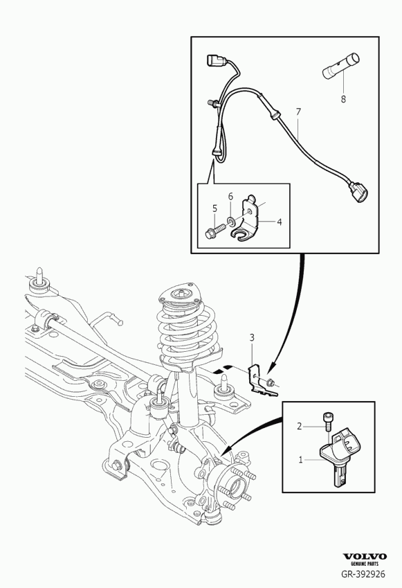 Volvo 9 475 557 - Датчик ABS, частота вращения колеса parts5.com